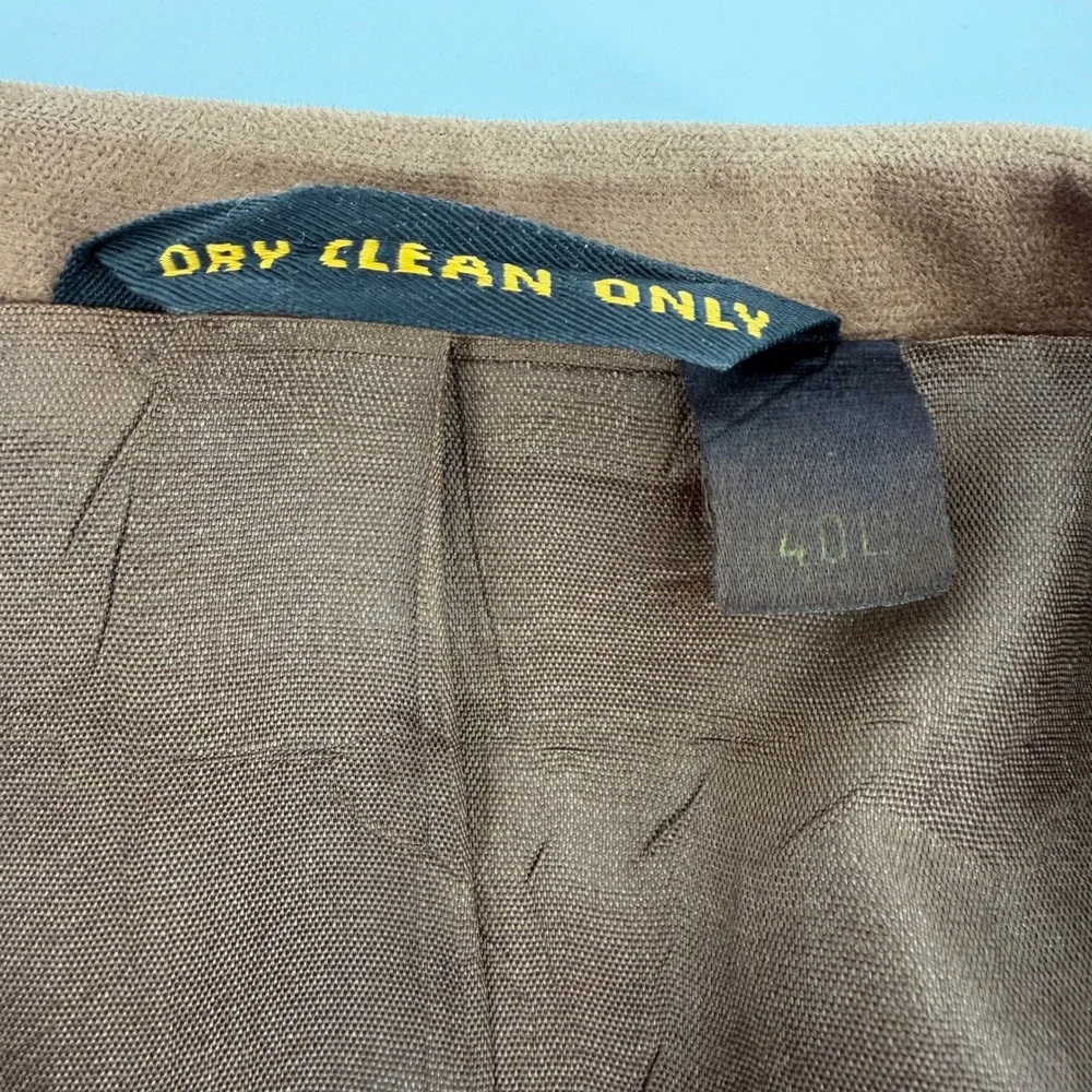 Farah of Texas Countrywear Blazer Mens 40L Brown Western Faux Suede Sport Coat
